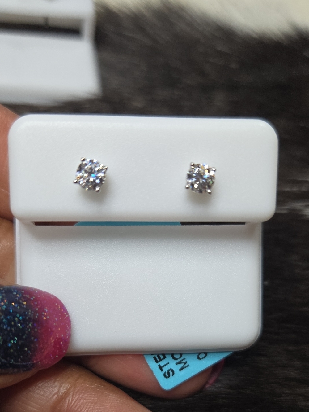 Moissanite Sterling Silver Stud Earrings .44ctw
